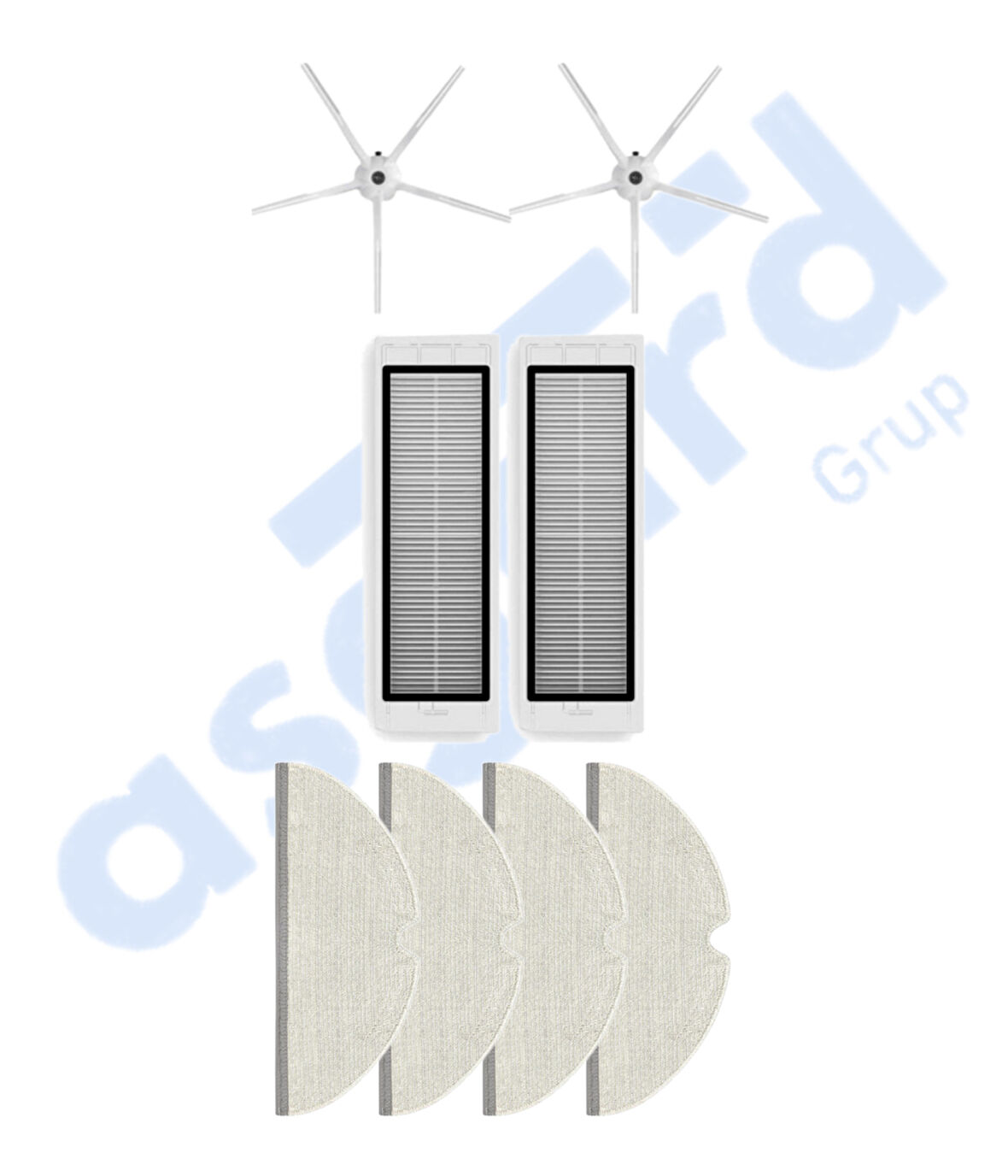 ROBOROCK  S50 – S55 –S5 MAX – S6 – S6 MAXV Uyumlu 2 Yan Fırça 2 Filtre 4 Mop