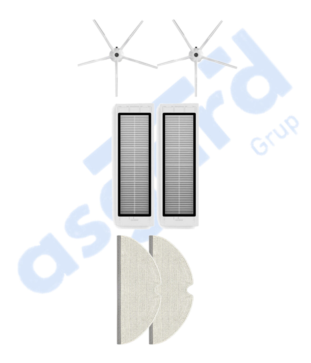 ROBOROCK  S50 – S55 –S5 MAX – S6 – S6 MAXV Uyumlu 2 Yan Fırça 2 Filtre 2 Mop