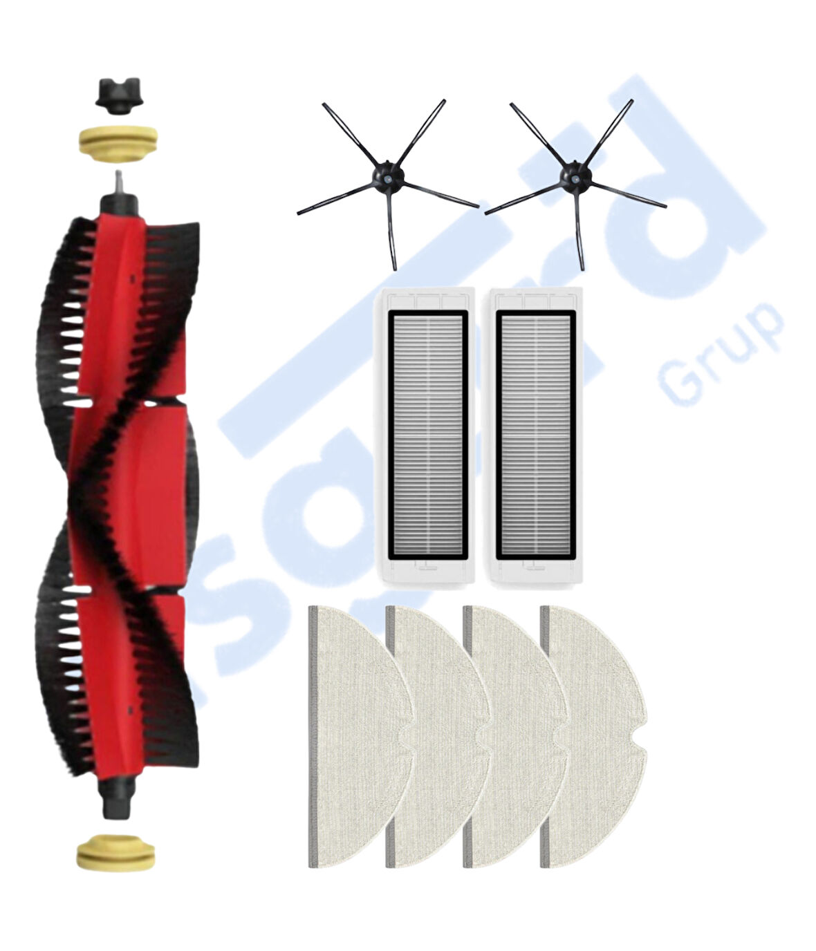 ROBOROCK  S50 – S55 –S5 MAX – S6 – S6 MAXV Uyumlu 1 Ana Fırça 2 Yan Fırça 2 Filtre 4 Mop