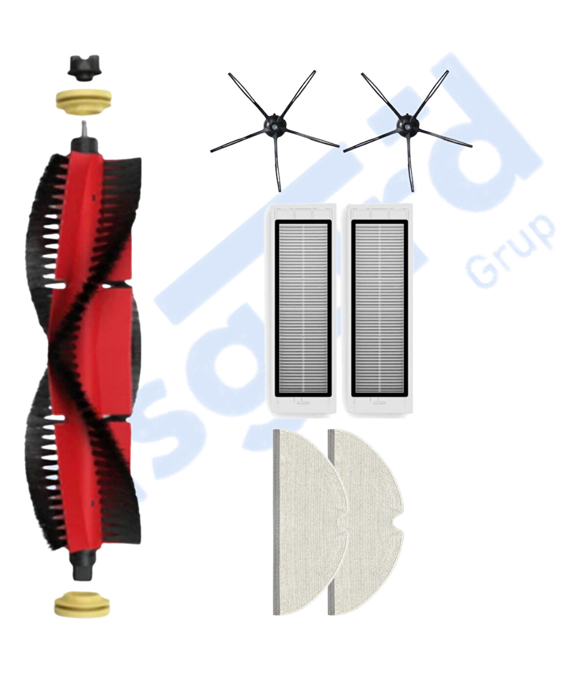 ROBOROCK  S50 – S55 –S5 MAX – S6 – S6 MAXV Uyumlu 1 Ana Fırça 2 Yan Fırça 2 Filtre 2 Mop