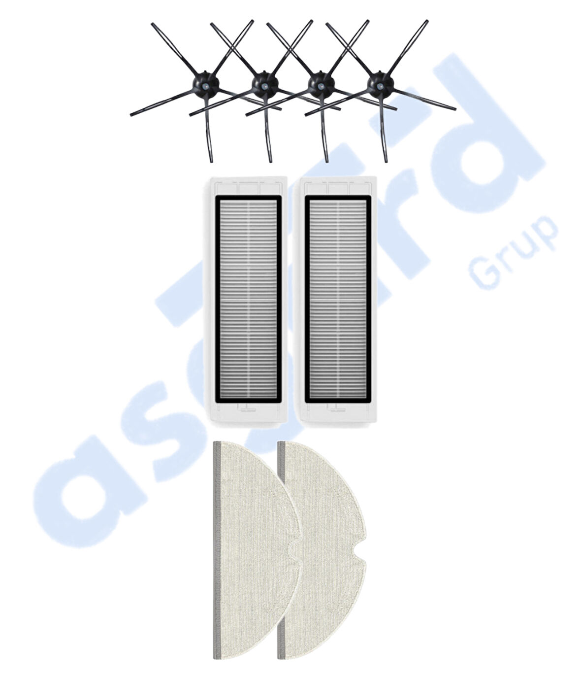ROBOROCK  S50 – S55 –S5 MAX – S6 – S6 MAXV Uyumlu 4 Yan Fırça 2 Filtre 2 Mop
