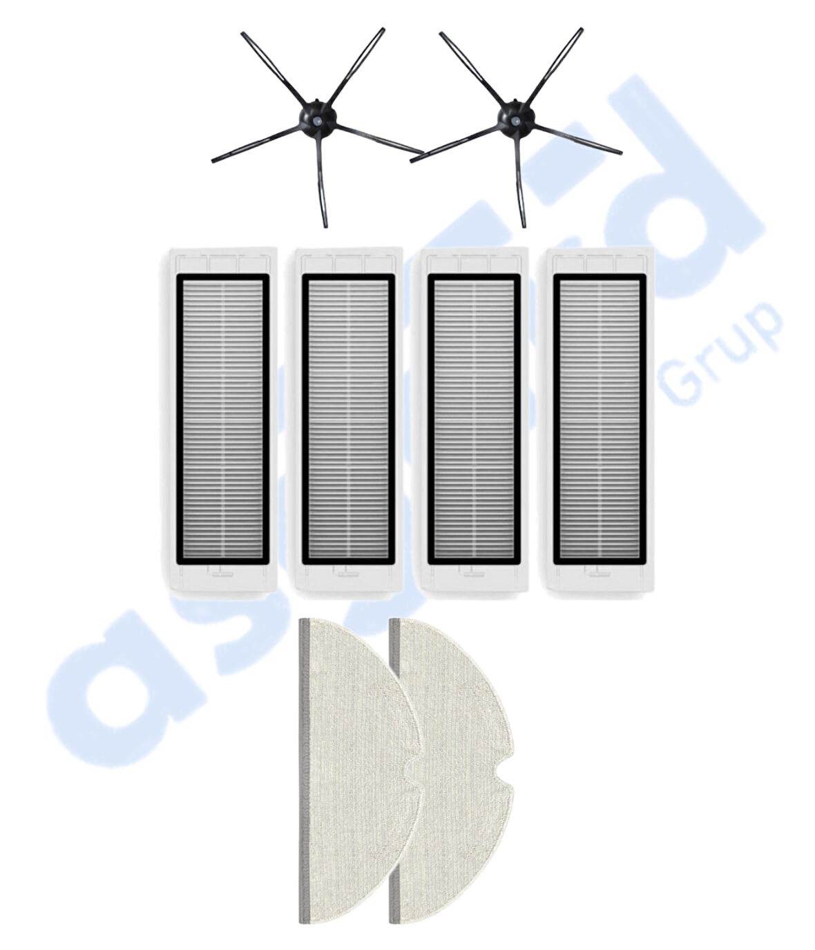 ROBOROCK  S50 – S55 –S5 MAX – S6 – S6 MAXV Uyumlu 2 Yan Fırça 4 Filtre 2 Mop