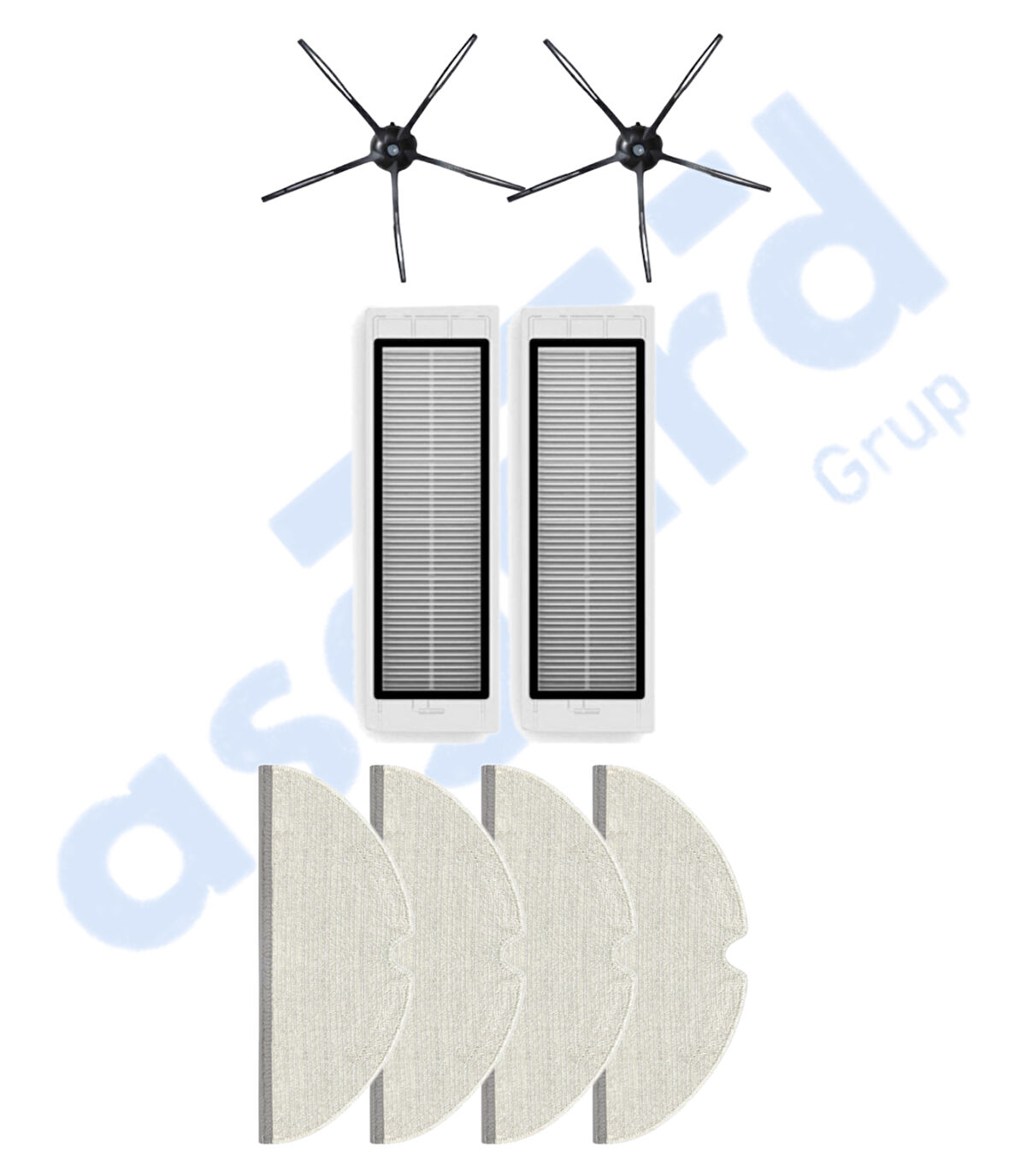 ROBOROCK  S50 – S55 –S5 MAX – S6 – S6 MAXV Uyumlu 2 Yan Fırça 2 Filtre 4 Mop