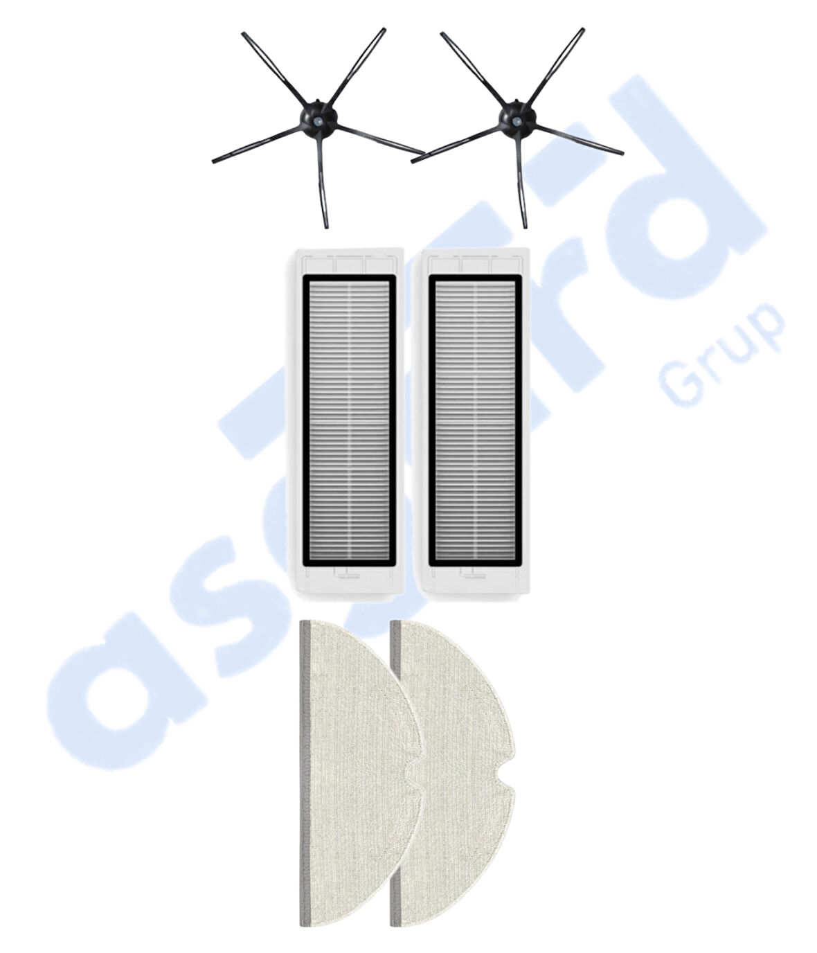 ROBOROCK  S50 – S55 –S5 MAX – S6 – S6 MAXV Uyumlu 2 Yan Fırça 2 Filtre 2 Mop