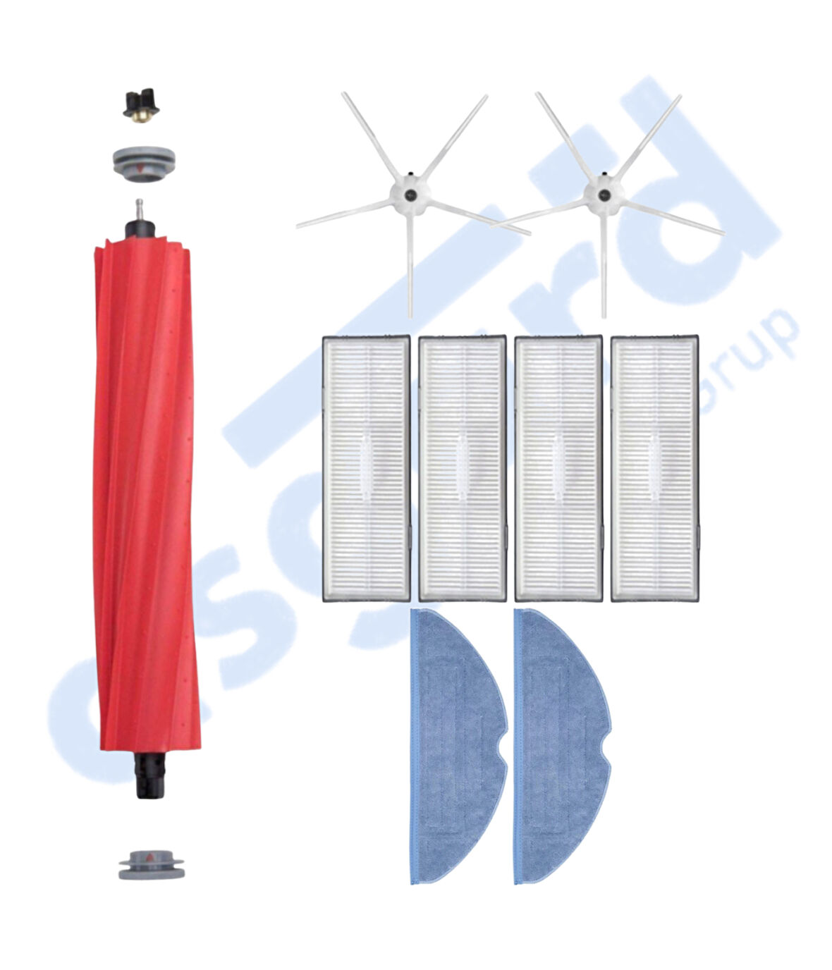 ROBOROCK S7 ( PLUS- MAXV-MAXV ULTRA- PRO ULTRA ) UYUMLU 1 Ana Fırça 2 Yan Fırça 4 Filtre 2 Mop