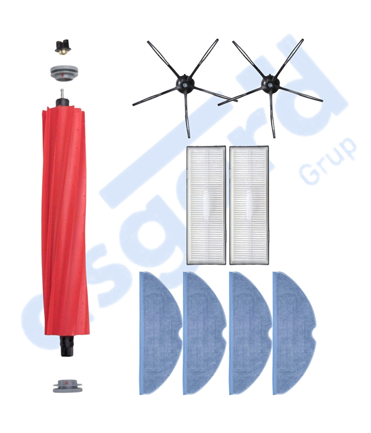 ROBOROCK S7 ( PLUS- MAXV-MAXV ULTRA- PRO ULTRA ) UYUMLU 1 Ana Fırça 2 Yan Fırça 2 Filtre 4 Mop