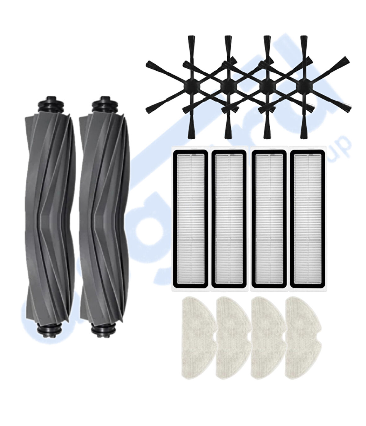 DREAME D10S, D10S PRO, D9 MAX GEN 2 UYUMLU 2 Ana Fırça 4 Yan Fırça 4 Filtre 4 Mop
