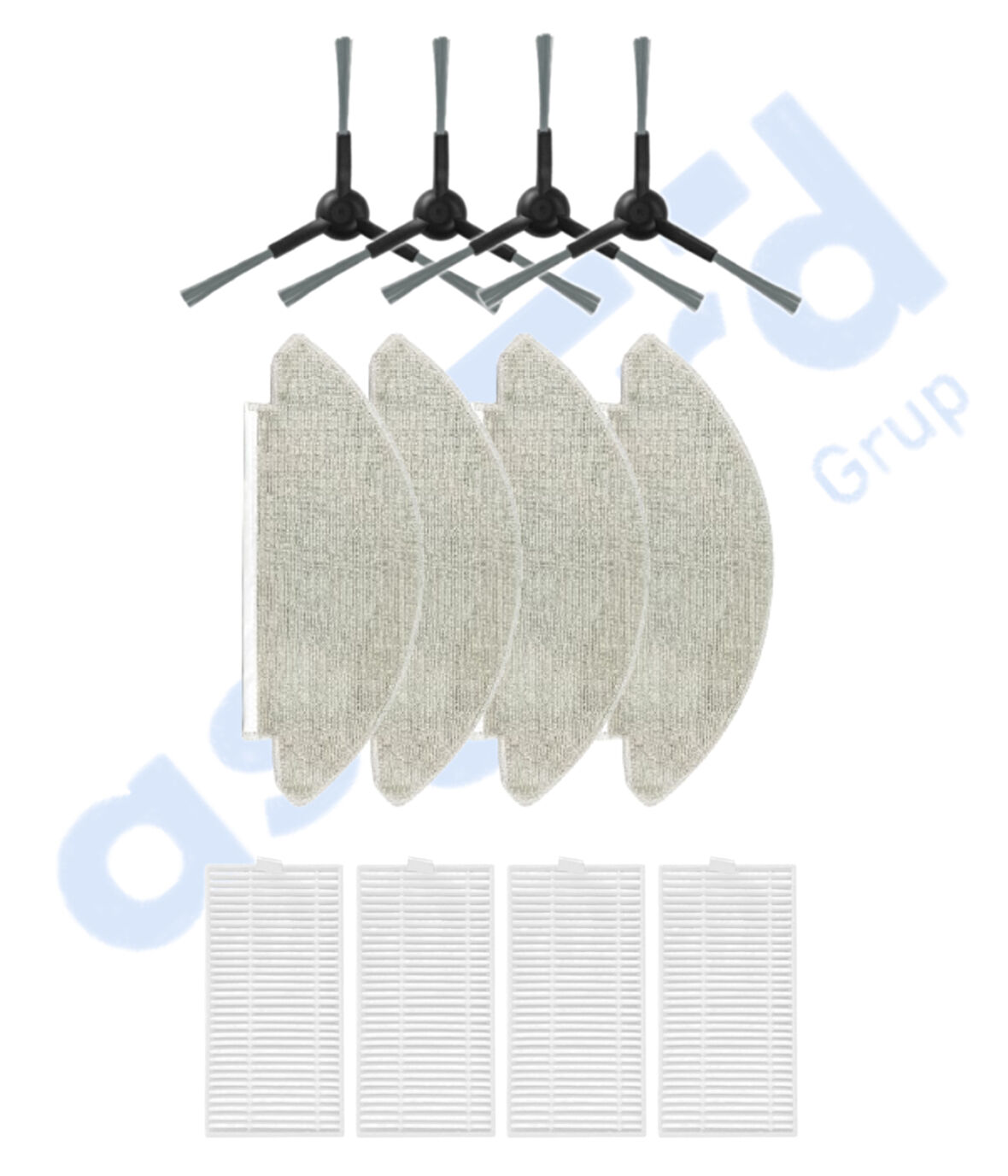 VİOMİ V5 – V5 PRO – ALPHA 2 PRO Uyumlu 4 Yan Fırça 4 Filtre 4 Mop