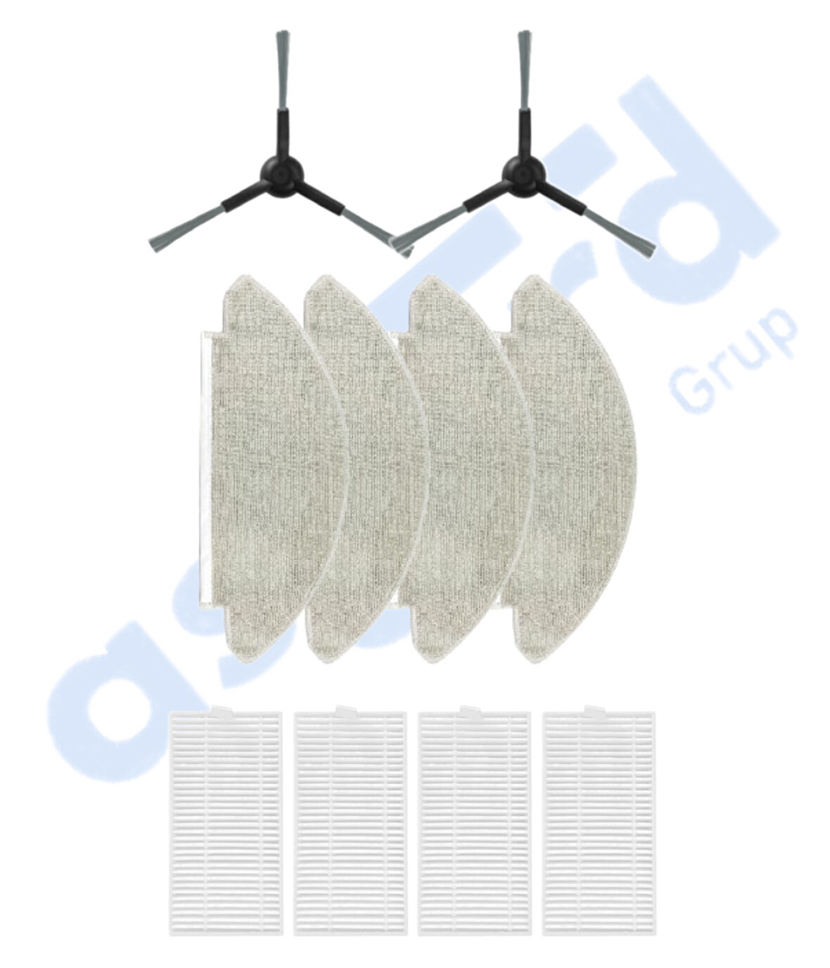 VİOMİ V5 – V5 PRO – ALPHA 2 PRO Uyumlu 2 Yan Fırça 4 Filtre 4 Mop