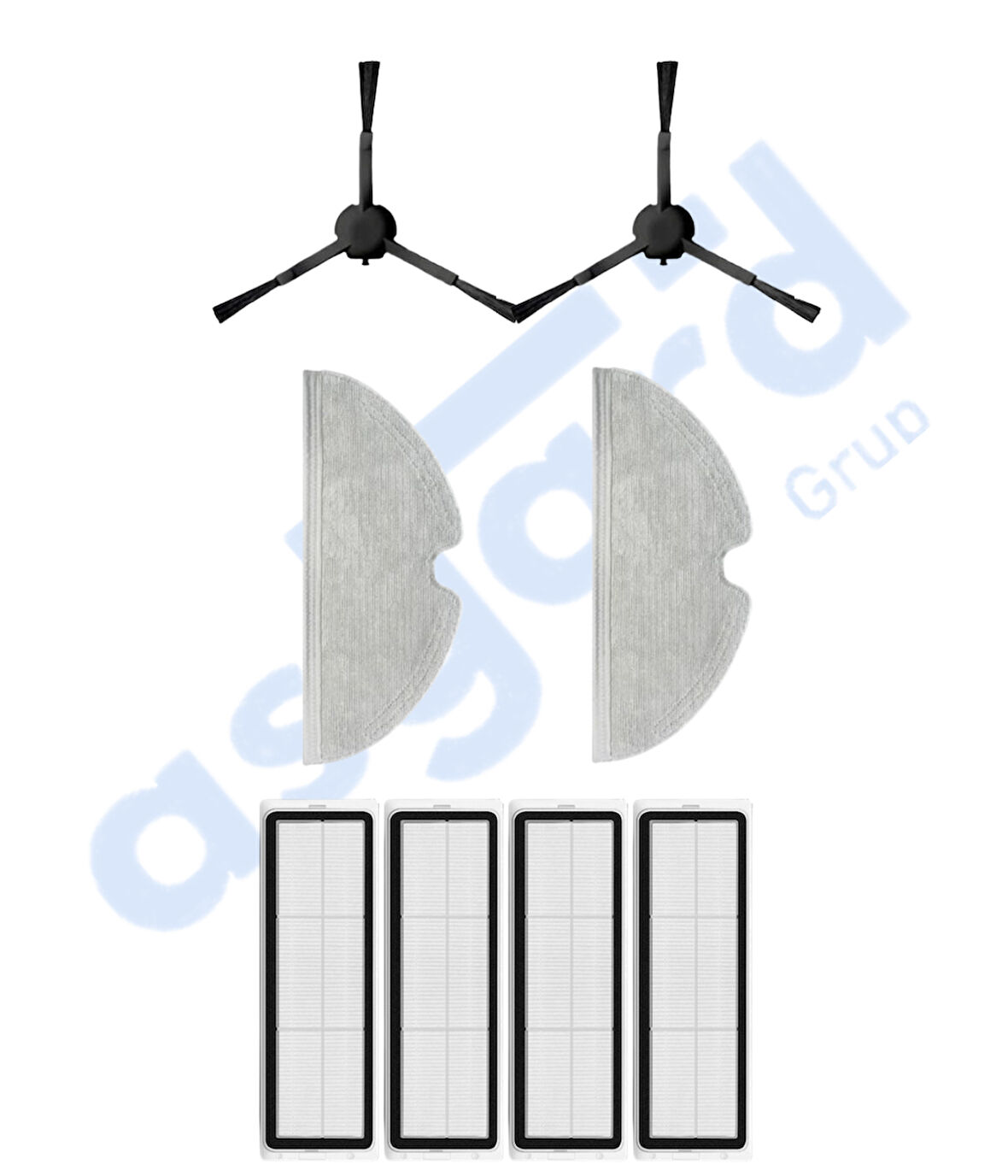 Dreame F9 - Z10 Pro Uyumlu 2 Yan Fırça 4 Filtre 2 Mop