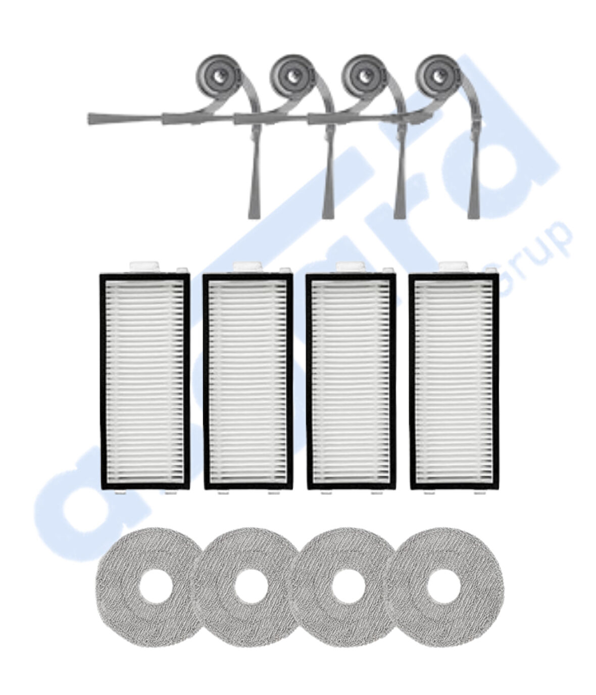 Roborock Saros Z70 Uyumlu 4 Yan Fırça 4 Filtre 4 Mop