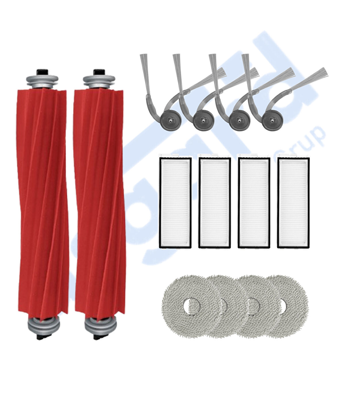 ROBOROCK Q REVO L UYUMLU 2 Ana Fırça 4 Yan Fırça 4 Filtre 4 Mop