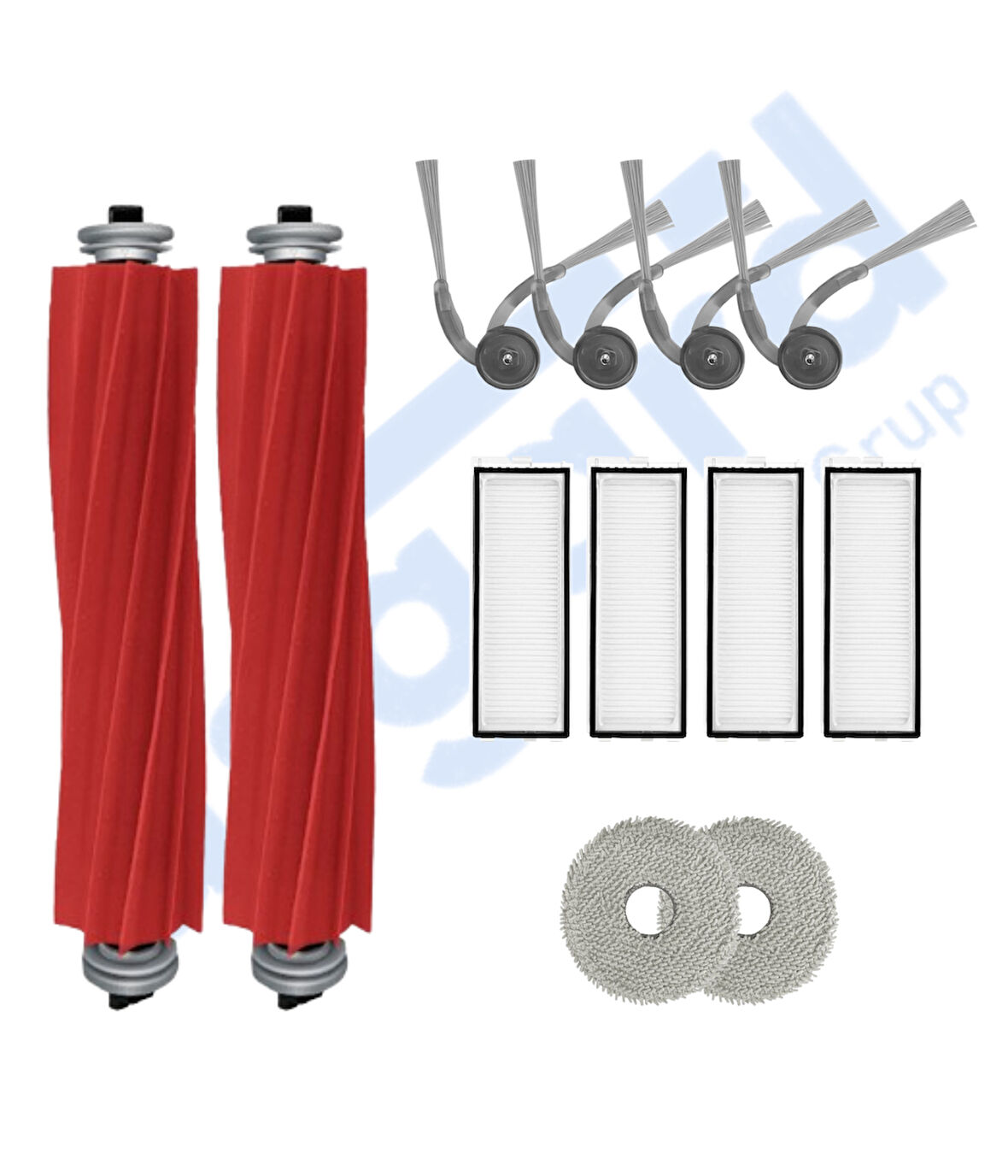 ROBOROCK Q REVO L UYUMLU 2 Ana Fırça 4 Yan Fırça 4 Filtre 2 Mop