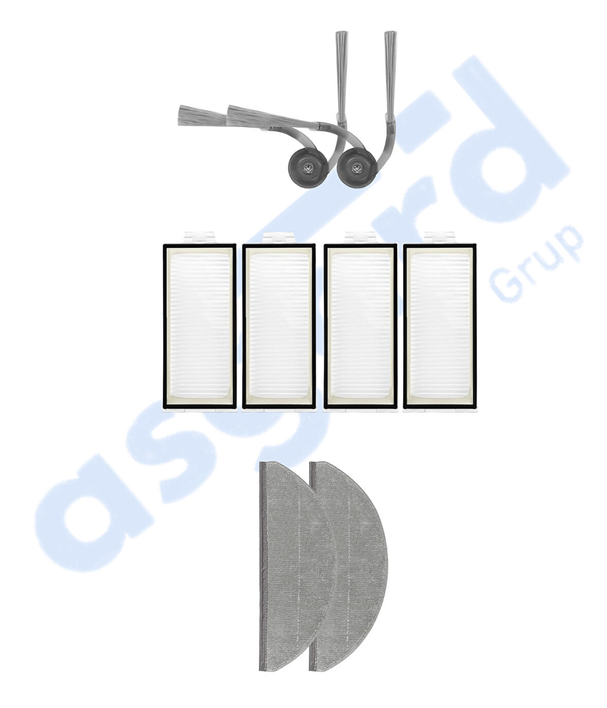 ROBOROCK S8 PRO/S8 PRO+/Q8+/Q8 MAX PRO+ Uyumlu 2 Yan Fırça 4 Filtre 2 Mop