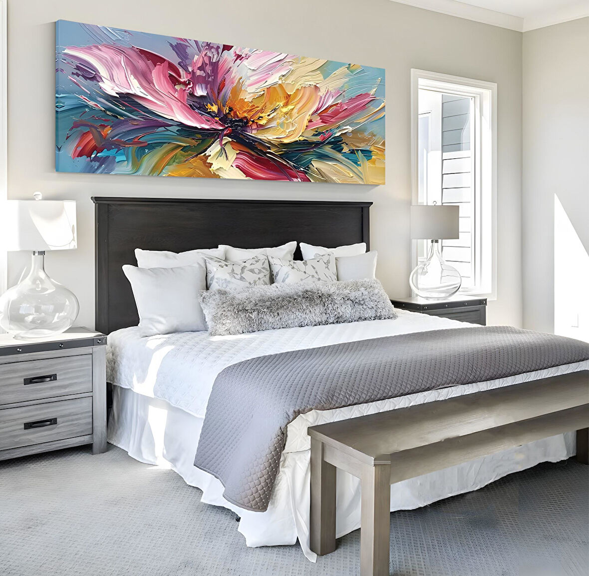 Yatak Başlığı Panoramik Kanvas Tablo