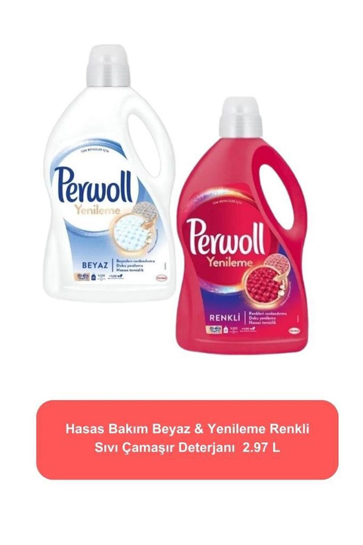 Hassas Bakım Sıvı Çamaşır Deterjanı Beyaz  2.97 L Yenileme Renkli 2.97 L 2'li Set 