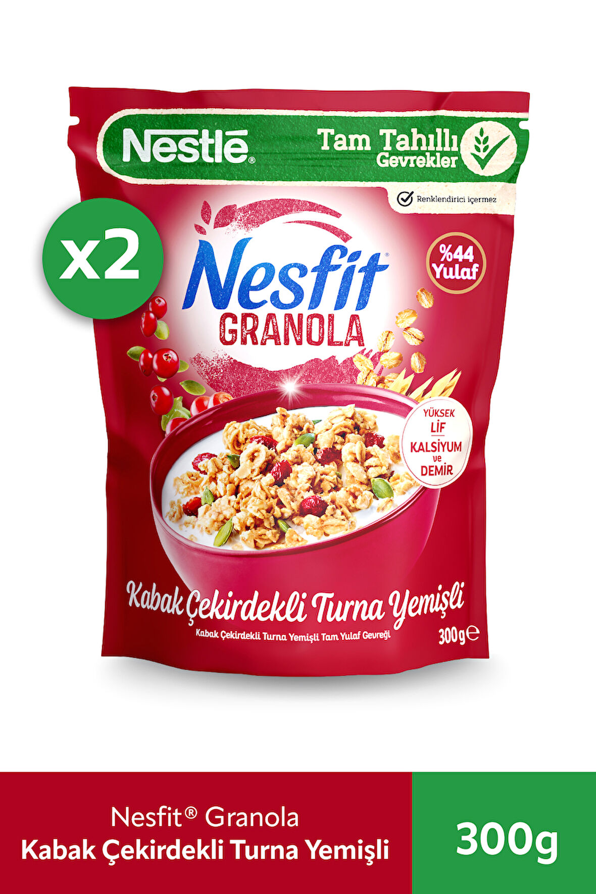 Nesfit Granola 300gr Kabak Çekirdeği ve Turna Yemişli x2