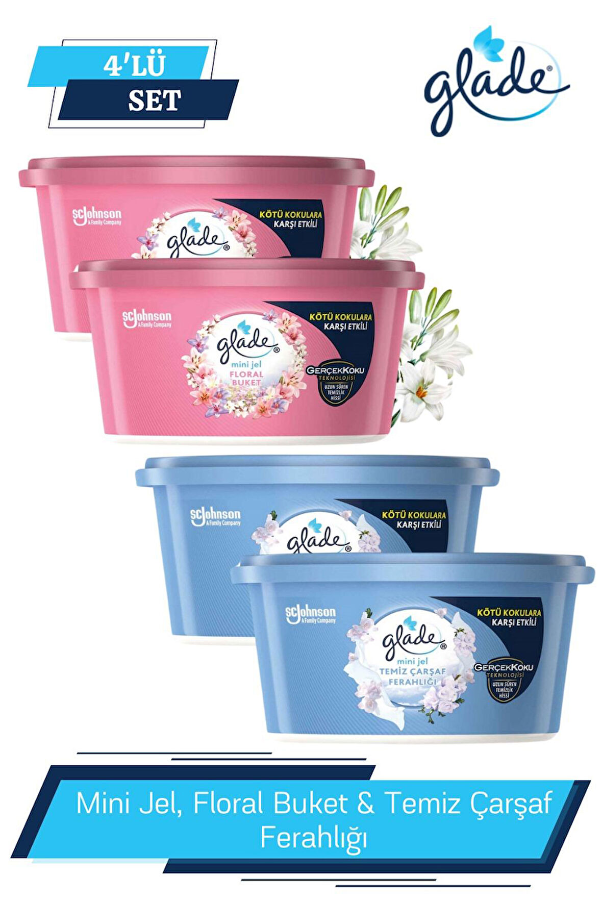 GLADE Mini Jel, Floral Buket & Mini Jel, Temiz Çarşaf Ferahlığı