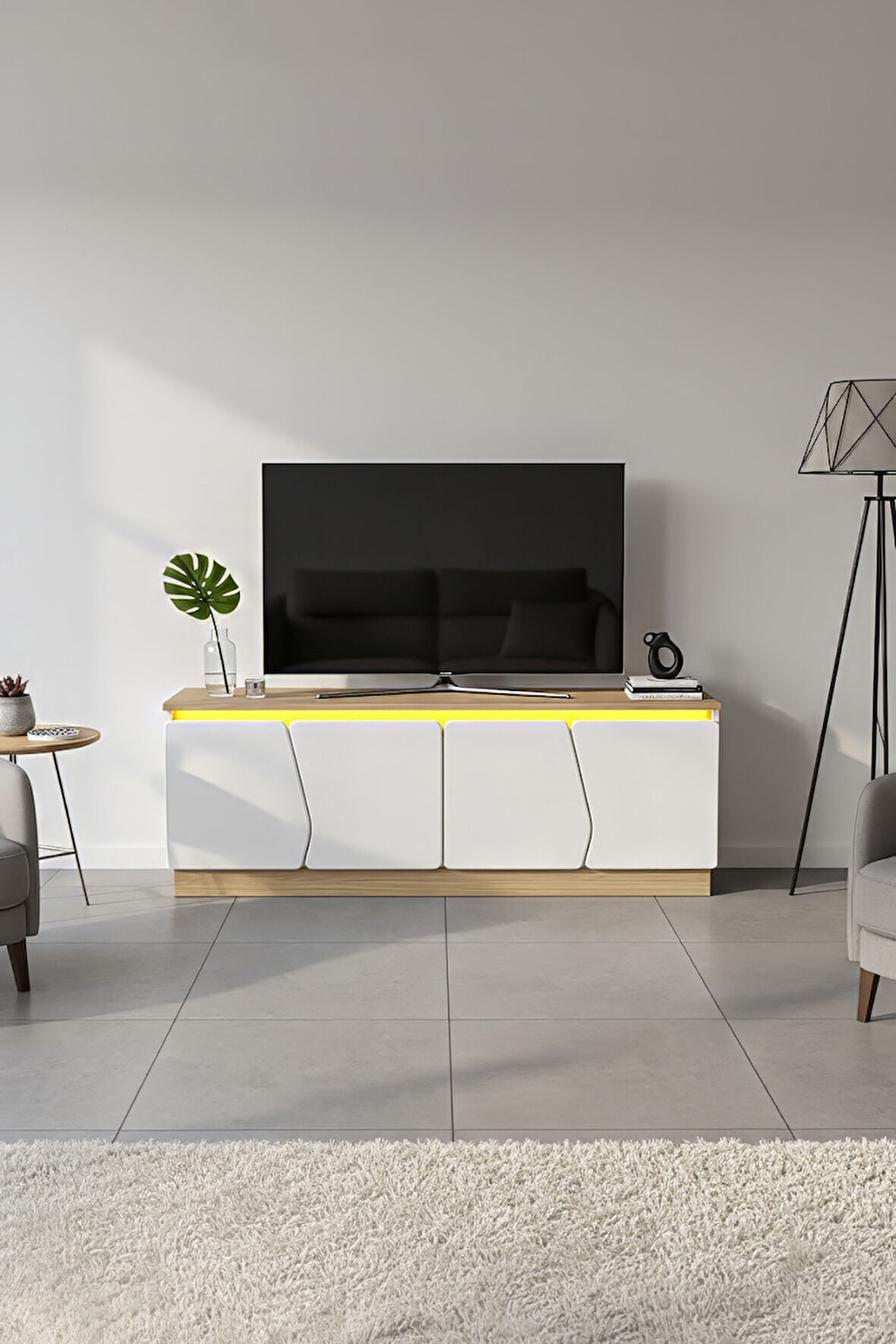BOHEM 150 CM TV ÜNİTESİ LEDLİ MDF KAPAK
