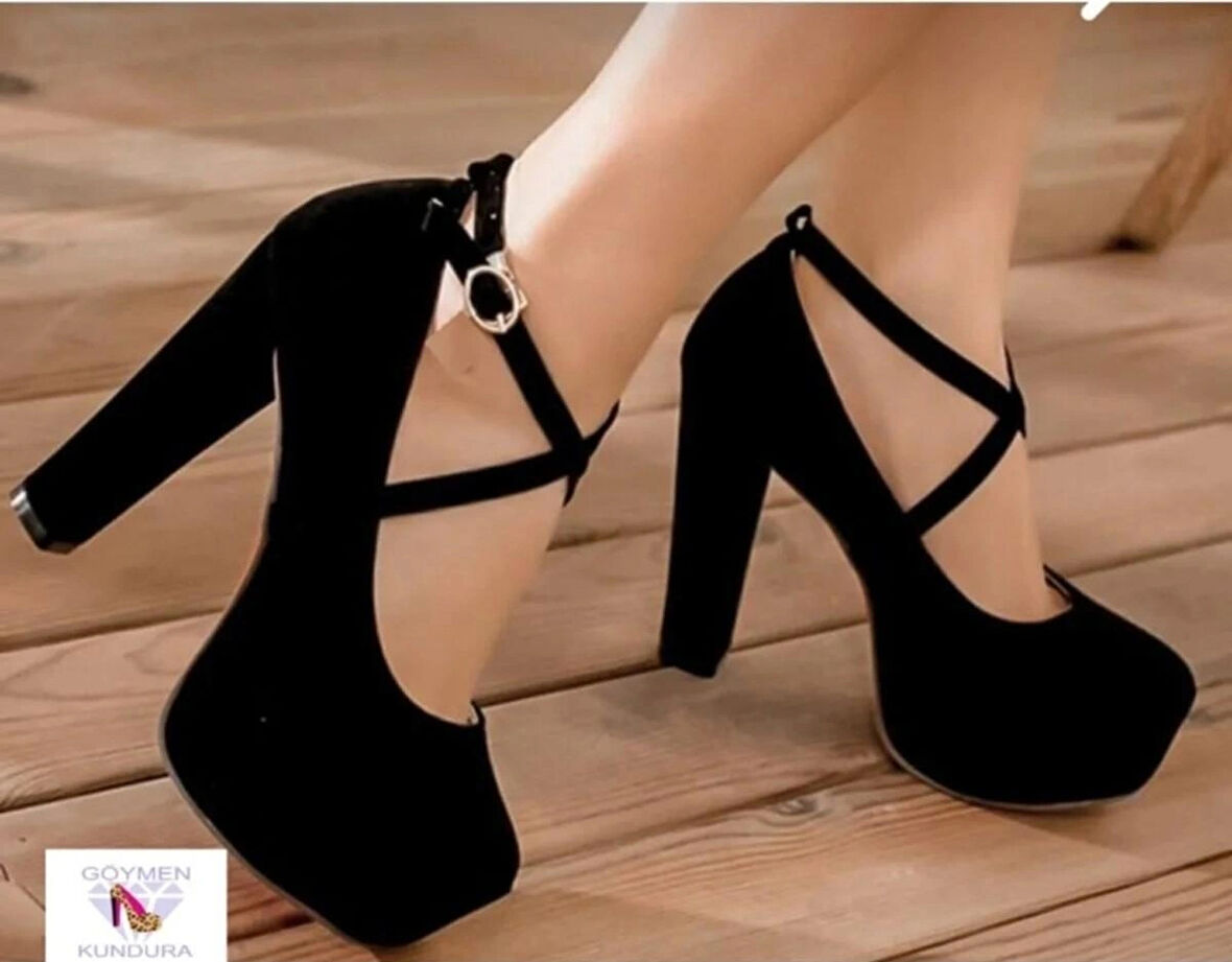KADIN ABİYE SÜET ÇAPRAZ BAĞLAMALI PLATFORM AYAKKABI