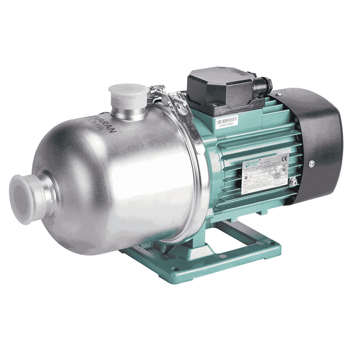 Varan CMF 4-40 Kademeli Paslanmaz Santrifüj Pompa 1 HP/ 0.75 kW, Monofaze 220 V, 38 Mss (AISI 316)