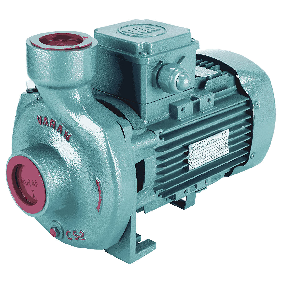 Varan CS 21 Tek Kademe Monoblok Santrifüj Pompa 1 HP/ 0.75 kW, Trifaze 380 V, 15 Mss, 21 m3/h