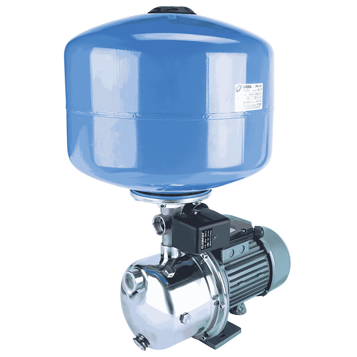 Varan SJET-100C HID/24 LT Tanklı Jet Pompalı Hidrofor 1 HP/ 0.75 kW, Monofaze 220 V, 25-40 Mss