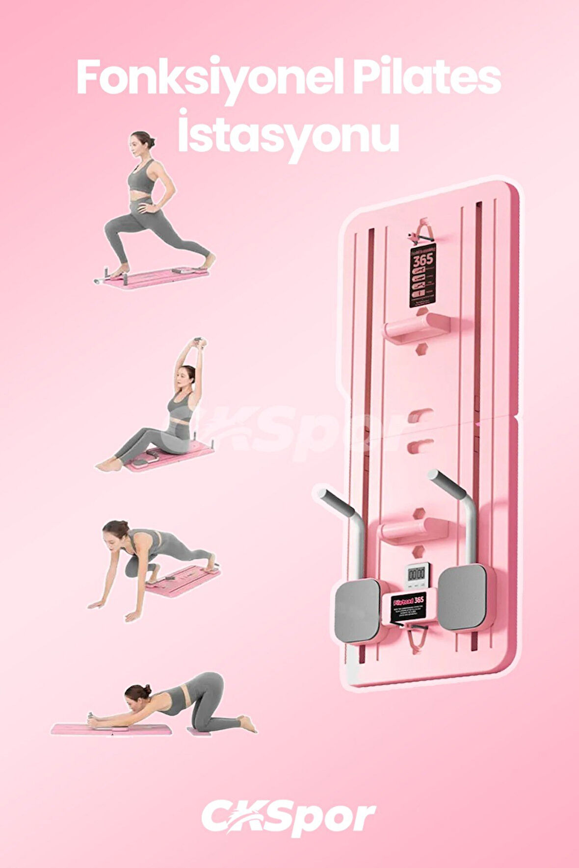 Pilates Tahtası Seti Reformer Etkili Çok Amaçlı Direnç Lastikli Diz Minderli Ev Tipi Pilates Aleti