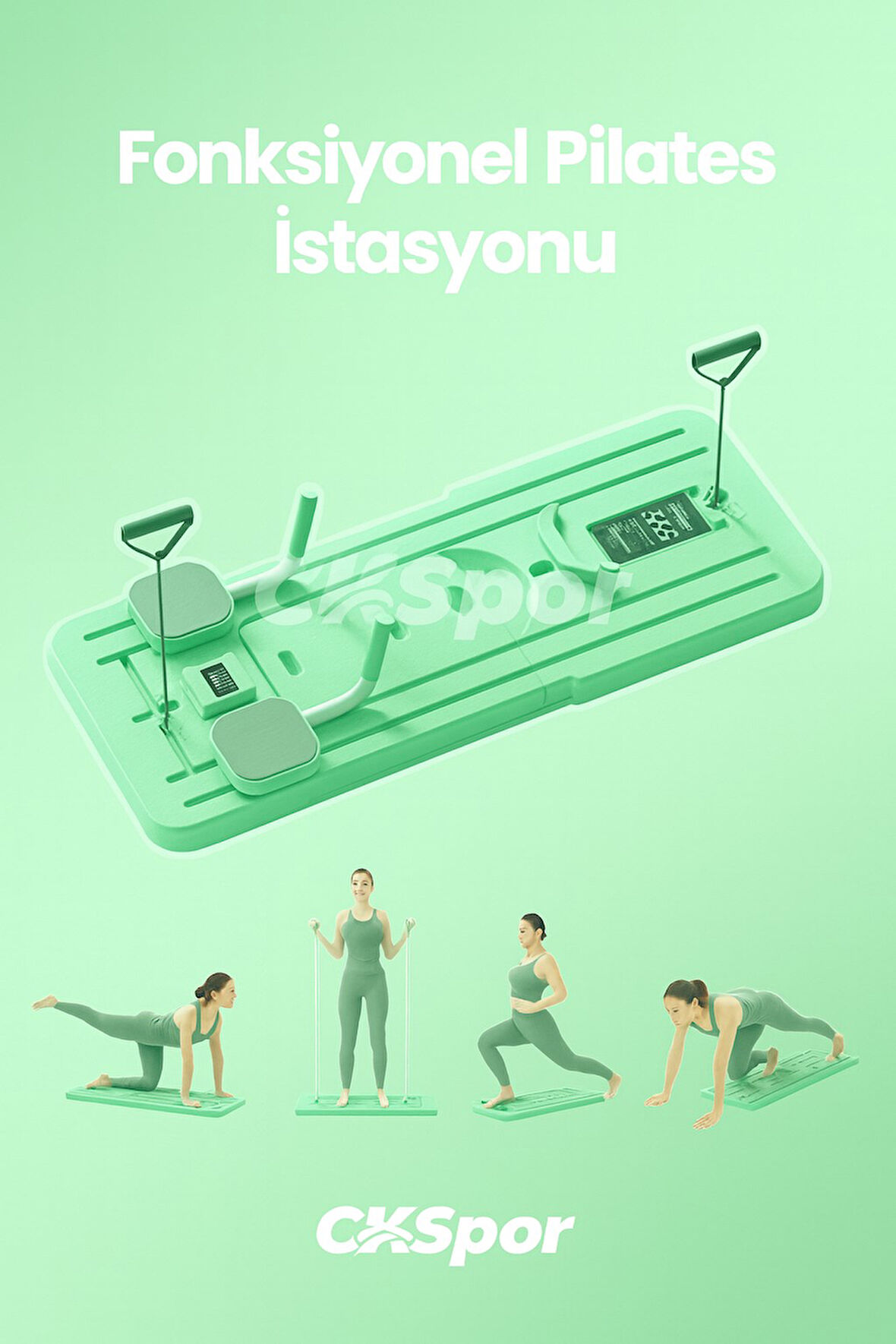 Pilates Tahtası Seti Reformer Etkili Çok Amaçlı Direnç Lastikli Diz Minderli Ev Tipi Pilates Aleti