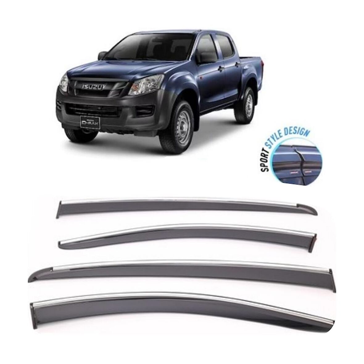 Isuzu Dmax Kromlu Cam Rüzgarlığı 2007-2017 arası Sunplex