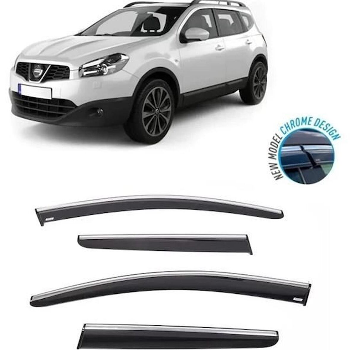 Nissan Qashqai Kromlu Cam Rüzgarlığı 2007-2014 arası Sunplex