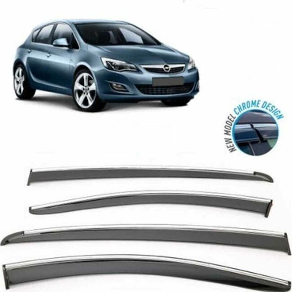 Opel Astra J (Sedan-Hb uyumlu) Kromlu Cam Rüzgarlığı 2010-2015 arası Sunplex