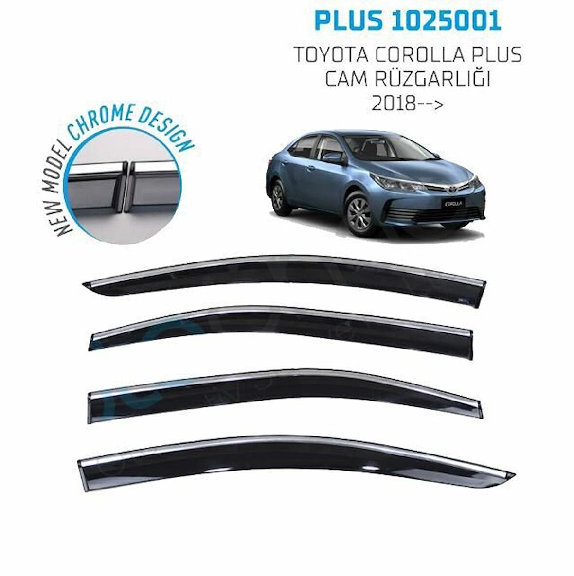 Toyota Corolla Kromlu Cam Rüzgarlığı 2018 ve sonrası Sunplex