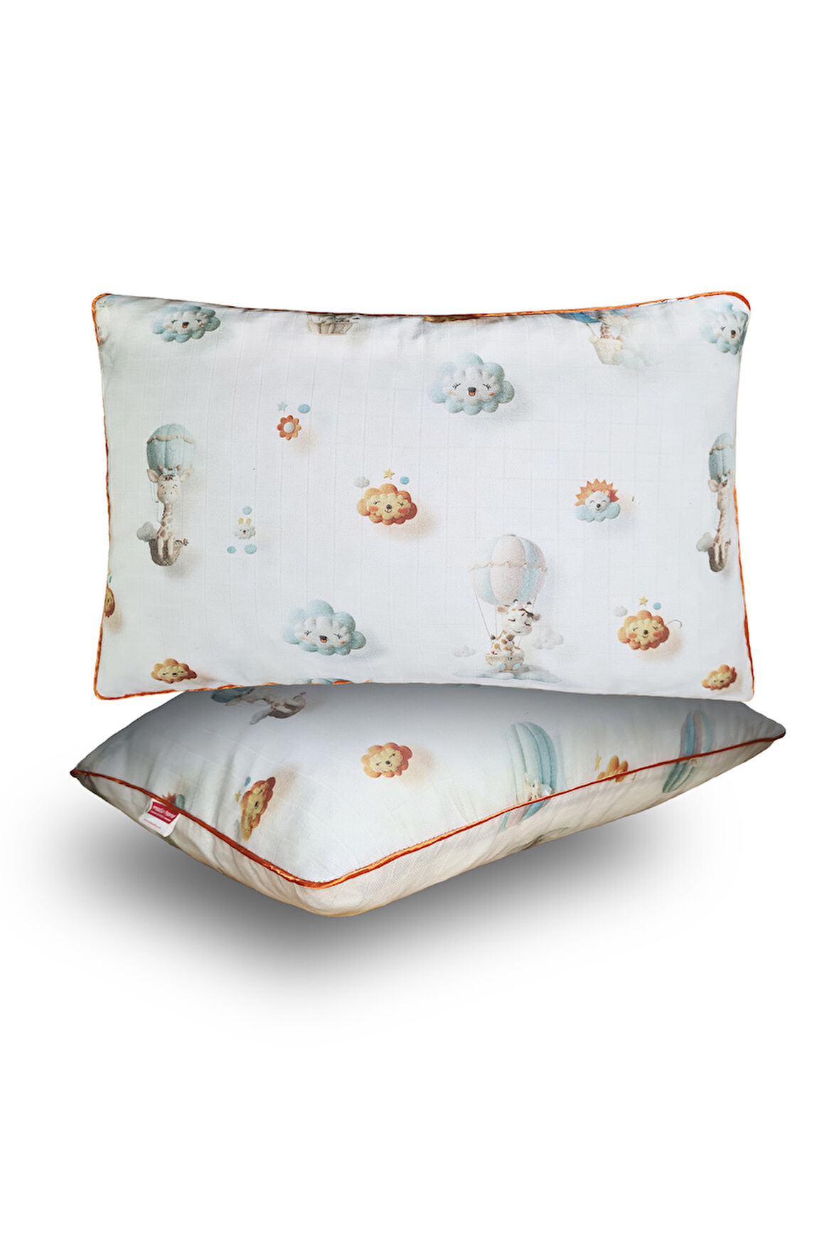 2 Adet Müslin kumaşlı ortopedik çocuk yastığı,Visco parçacıklı pamuk kılıflı  40*60 *1100 gr(bulut)