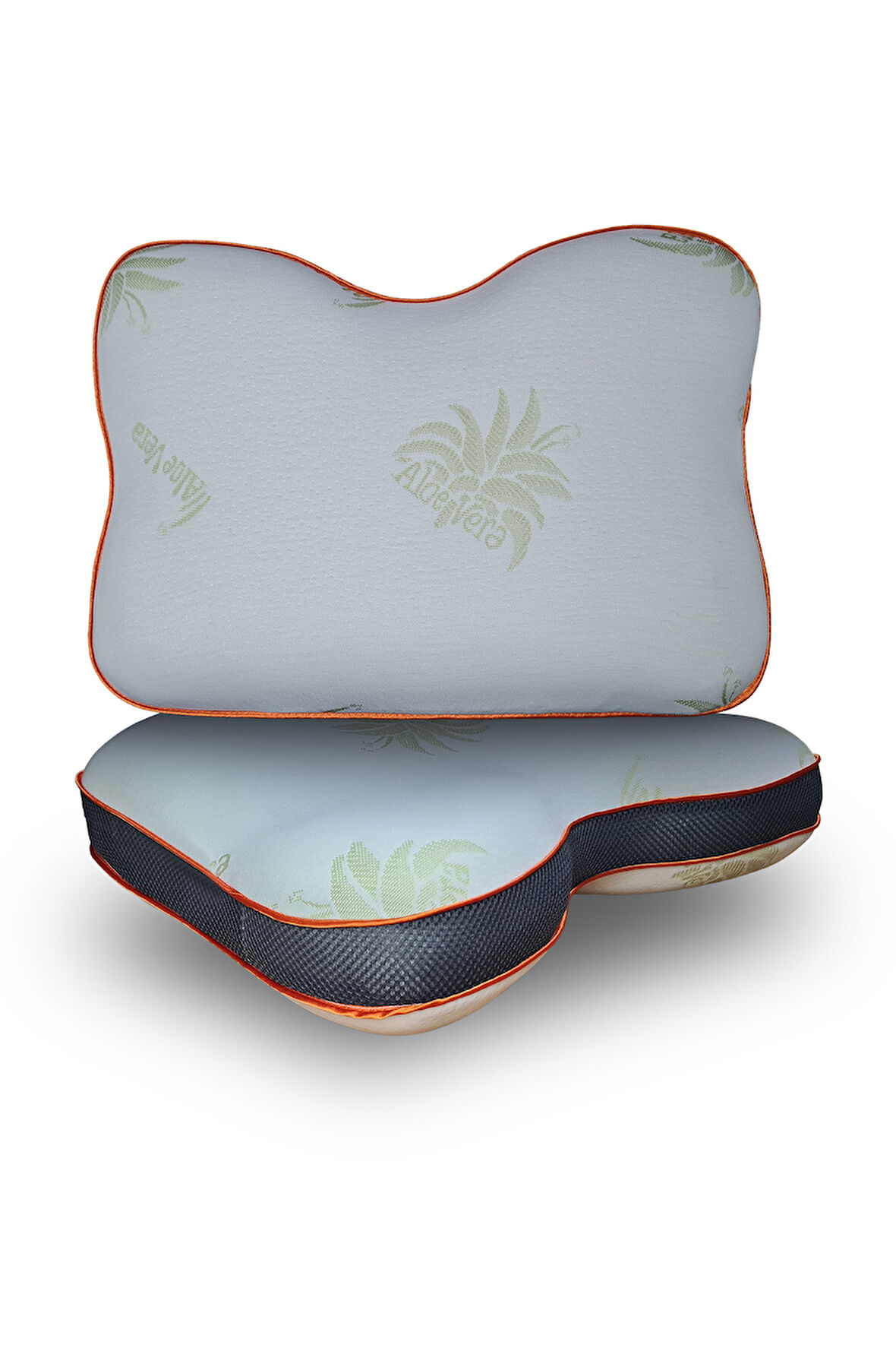 2 Adet Aloe Vera kumaşlı horlama azaltıcı-önleyici yastık,ortopedik cilt dostu Visco parçacıklı yastık