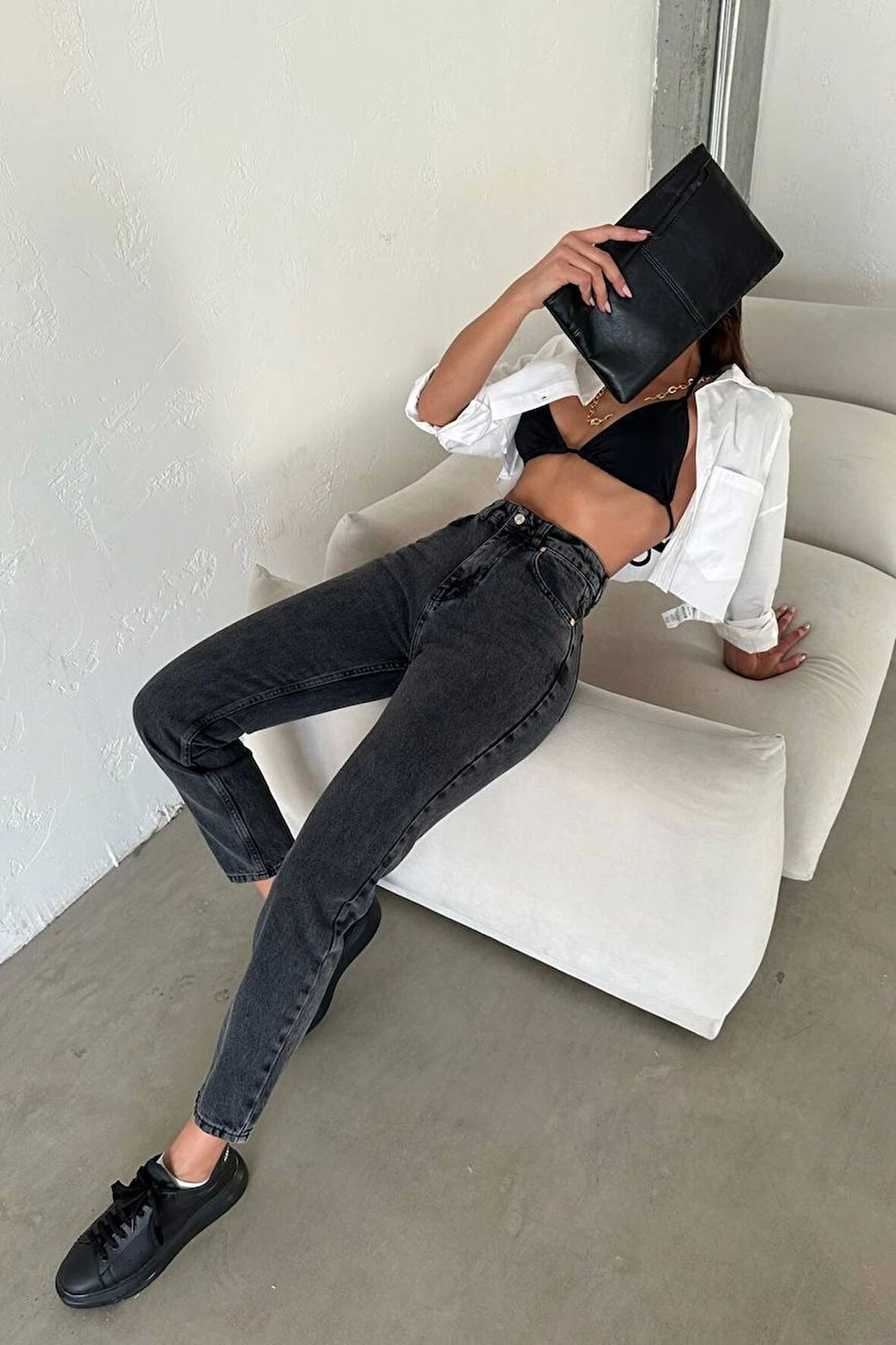 Premium Füme Mom Jeans