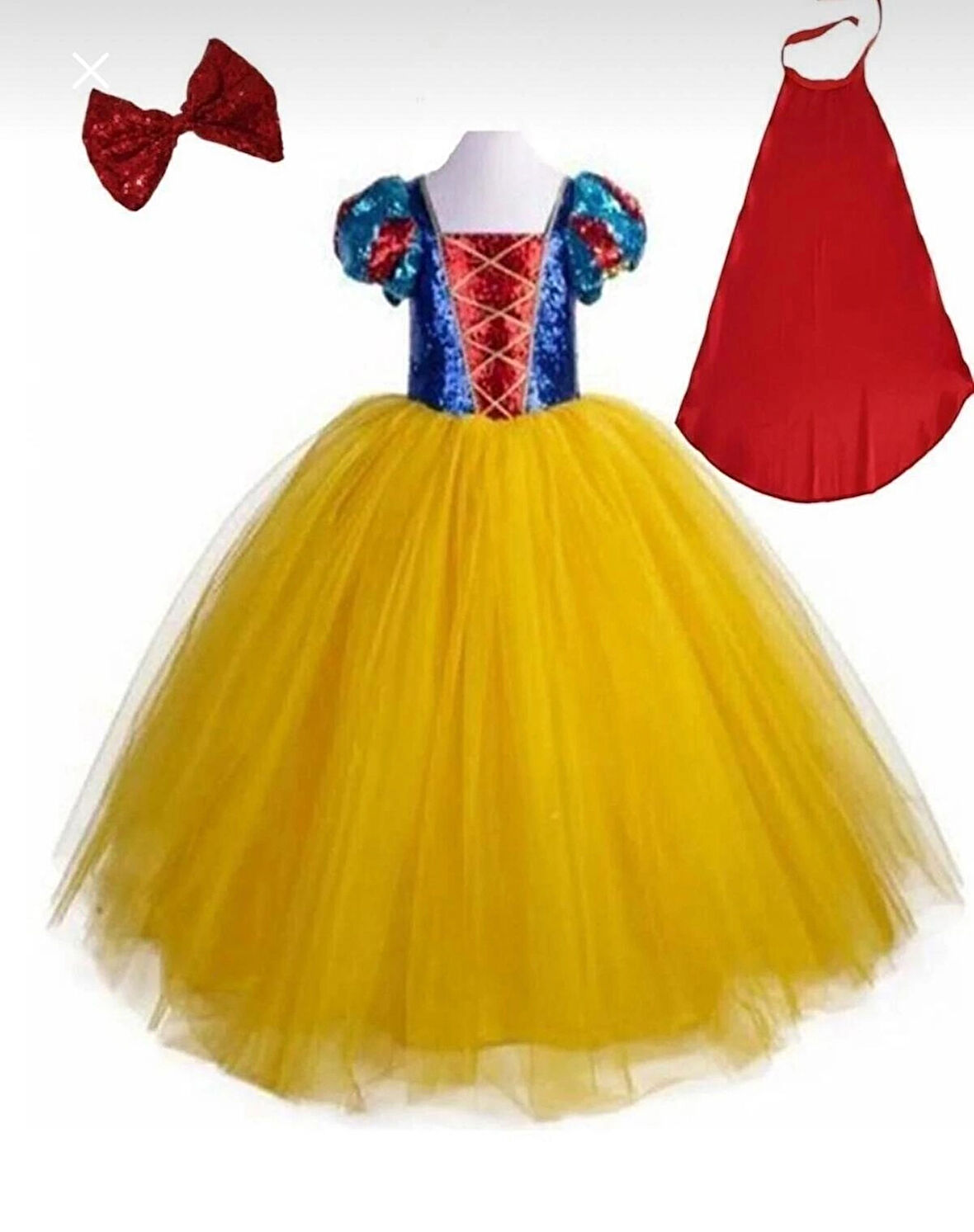 PAMUK PRENSES KOSTÜMÜ PAMUK PRENSES ELBİSE KIZ ÇOCUK KOSTÜM ÇOCUK ABİYE