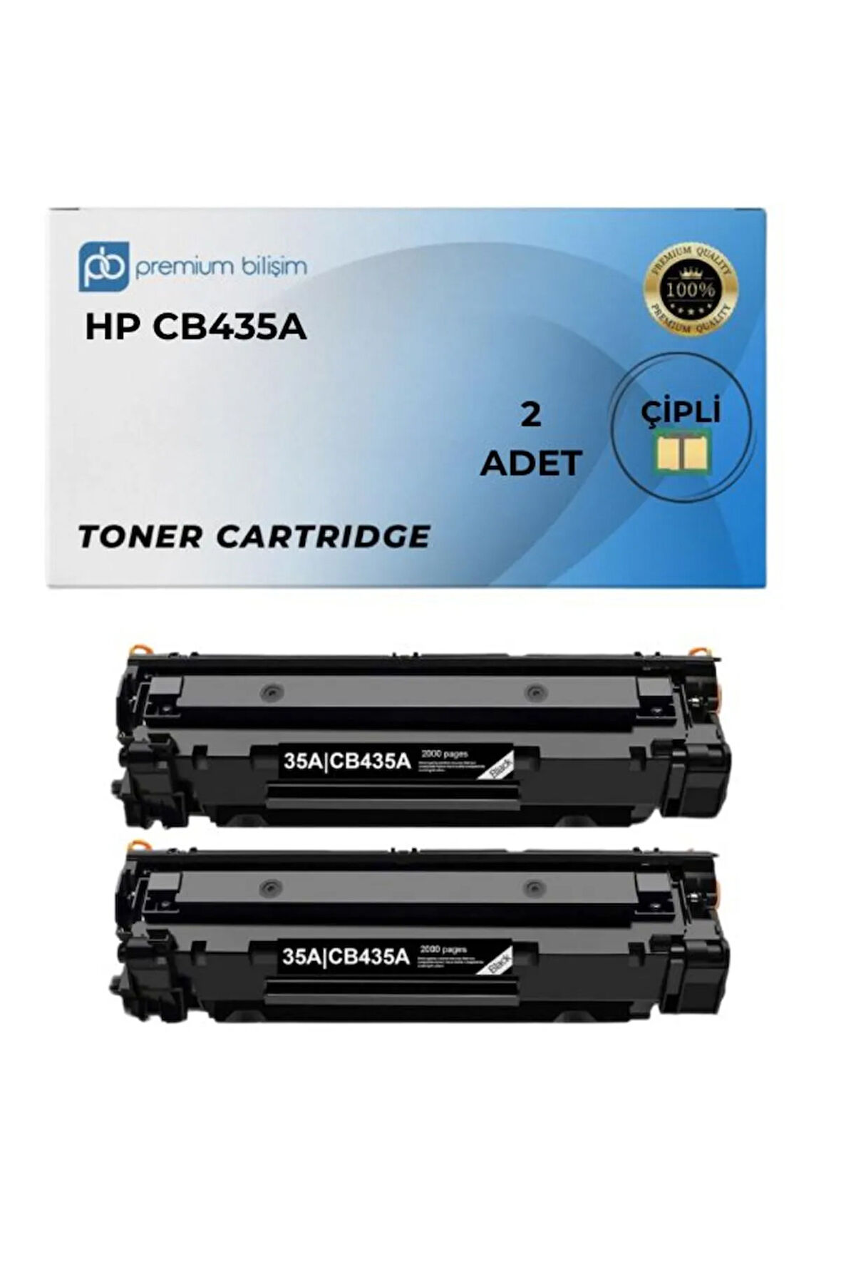 CB435A Muadil 2 Adet - Laserjet P1002 P1003 P1004 P1005 P1006 P1009 P1102 P1102w
