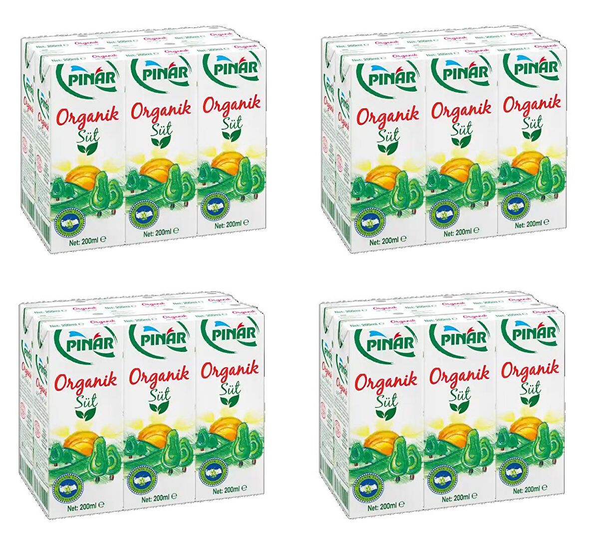 Pınar Organik Süt 200 Ml X 24 Adet