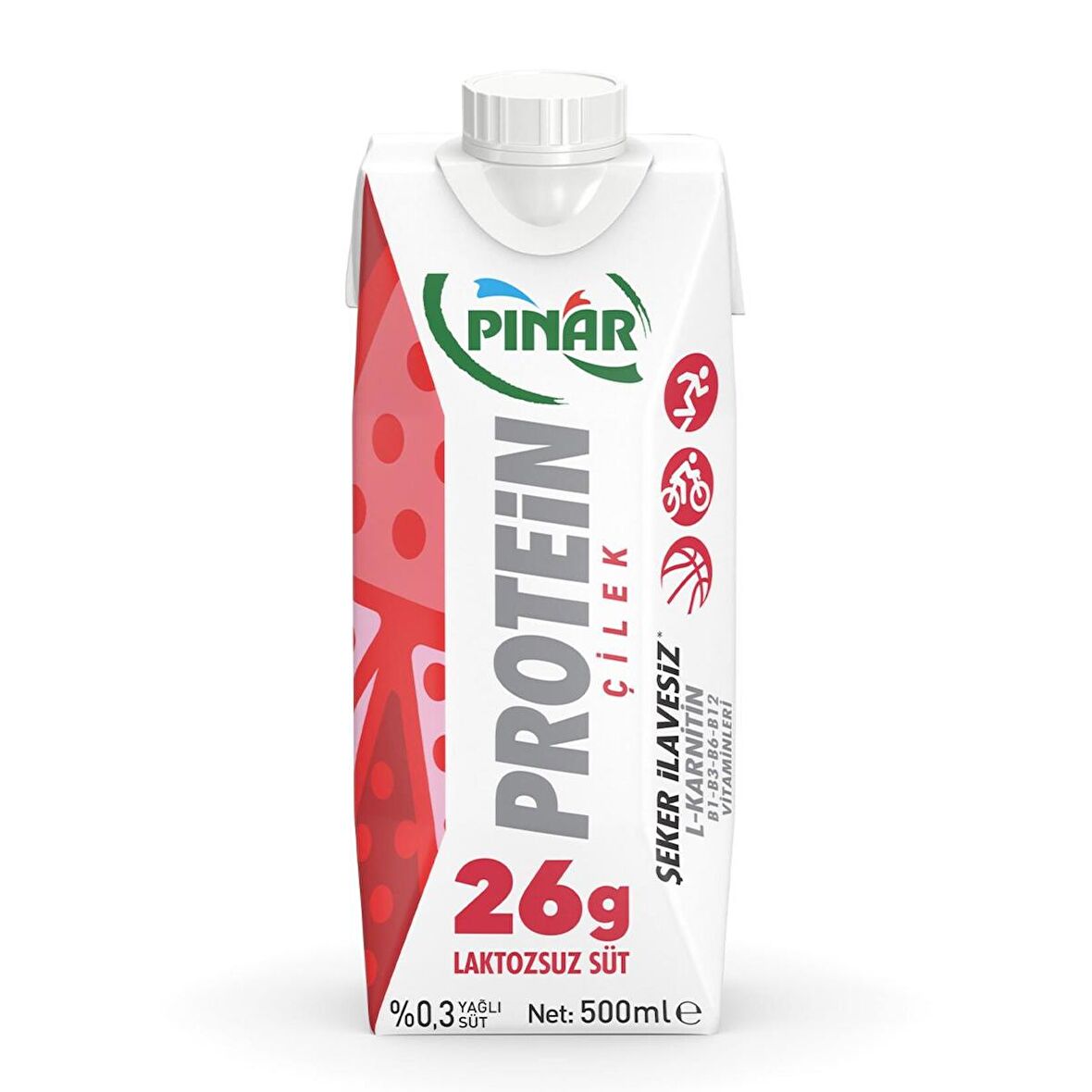 Pınar Protein Çilekli Laktozsuz Süt 500 Ml