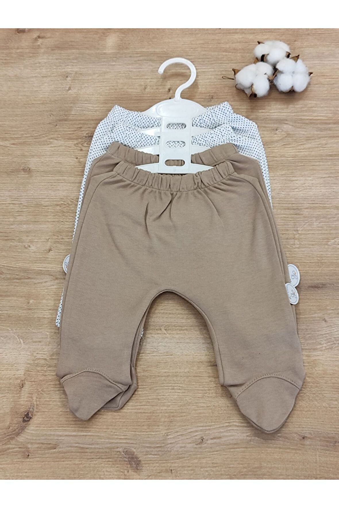 4'lü Ayaklı Bebek Pantalon 0-3 Ve 3-6 Ay Kız Erkek Bebek Takımı Hediyelik %100 Pamuklu Yenidoğan