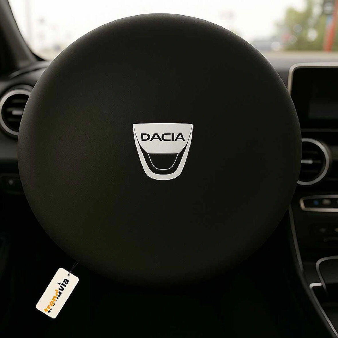 Dacia Modellerine Uygun Direksiyon Koruma Kılıfı - Siyah Penye Kumaş Malzeme