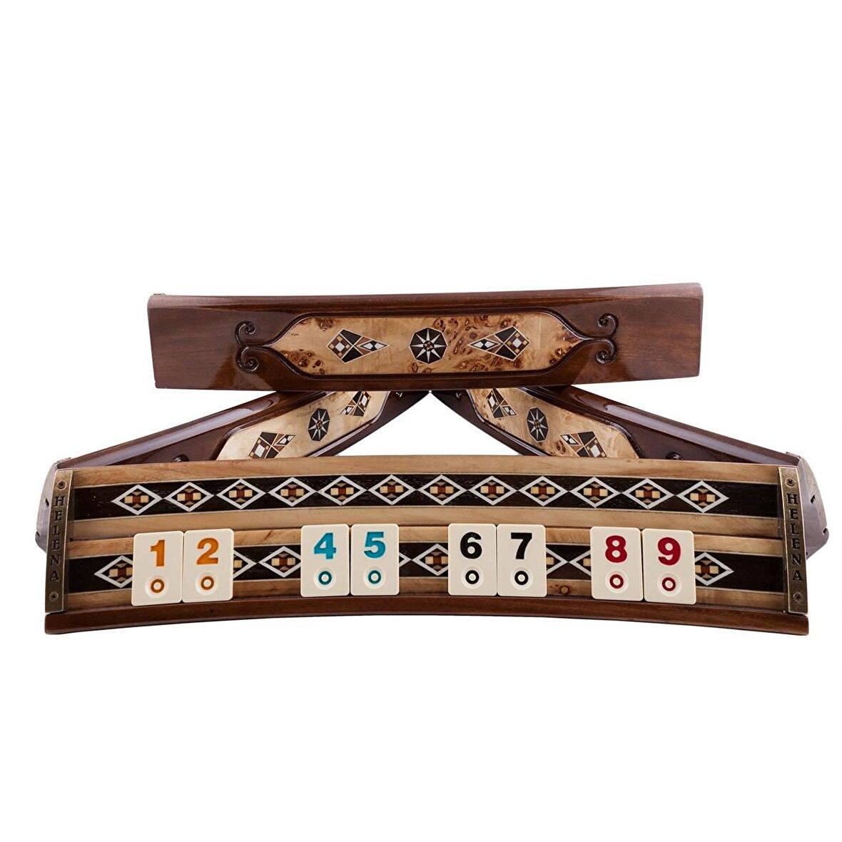 Mozaikli Oval Masif Okey Takımı Mazel