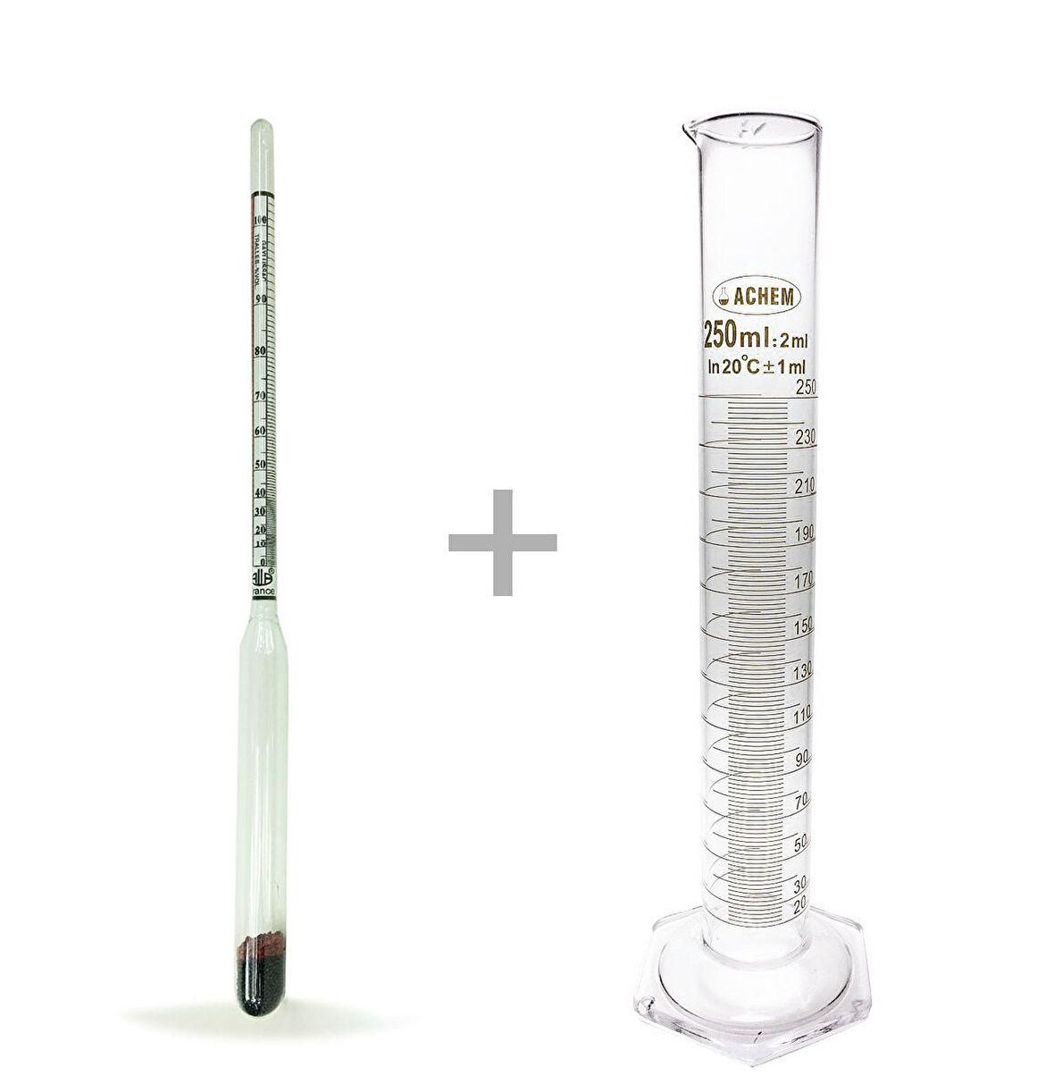 Alla Dual 0-100 Alkolmetre ve Cam Mezür 250ml Set