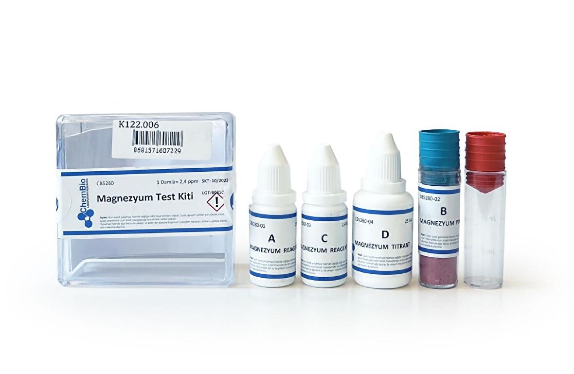 ChemBio Magnezyum Test Kiti 70 Test Titrimetrik 2.4 ppm/damla