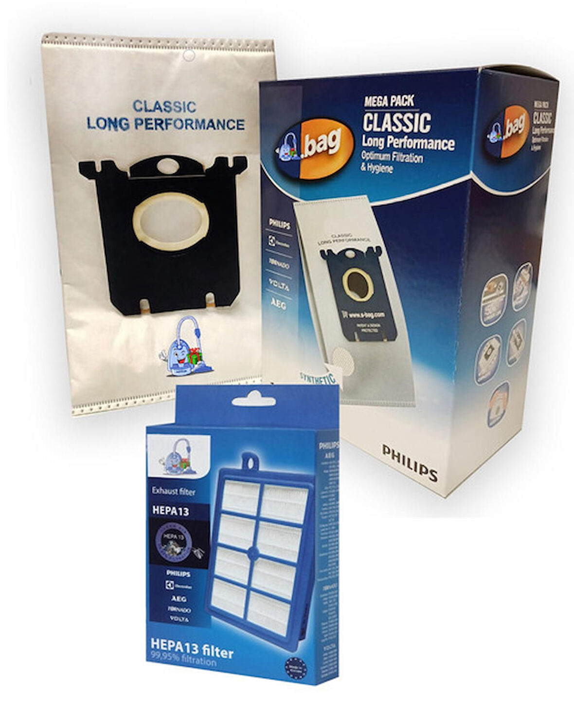 Philips FC 9170 Performer Pro  Mega 12'li Paket Toz Torbası + HEPA FİLTRE