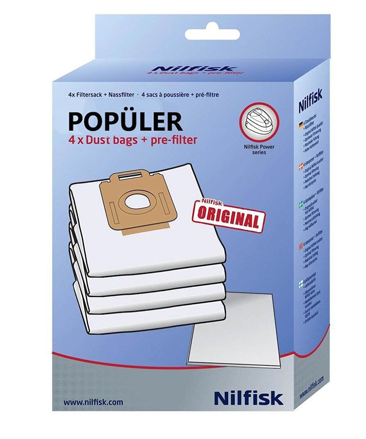 Nilfisk Power Power Allergy P1040  Toz Torbası + Mikro Filtre