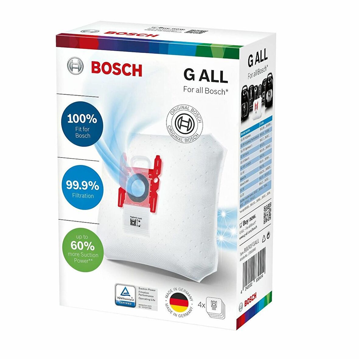 Bosch BSG 61922 Süpürge Toz Torbası 4 Adet Uyumlu