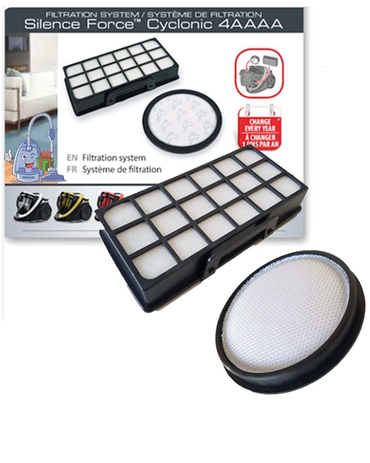 TEFAL TW7681EA SILENCE FORCE CYCLONIC PARQUET - Hepa Filtre Seti