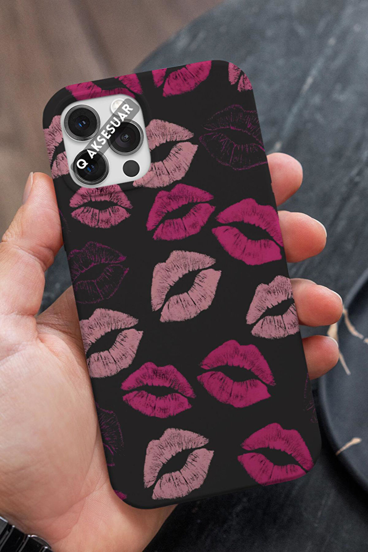 Poco X3 Nfc Uyumlu Pembe Dudaklar Tasarımlı Premium Telefon Kılıfı